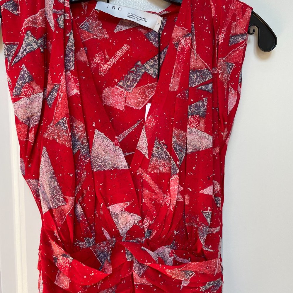 Defferri ruched printed silk-blend chiffon mini dress from IRO - Picture 8 of 12